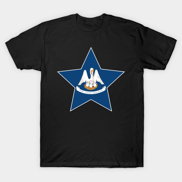 Louisiana State Flag Star T-Shirt by Realittle